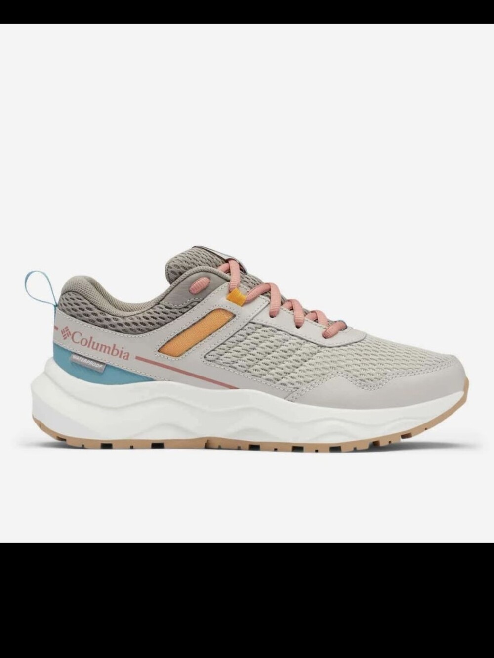 Columbia Women’s Gray Mesh Trail Sneaker with Pink, Orange & Blue Accents